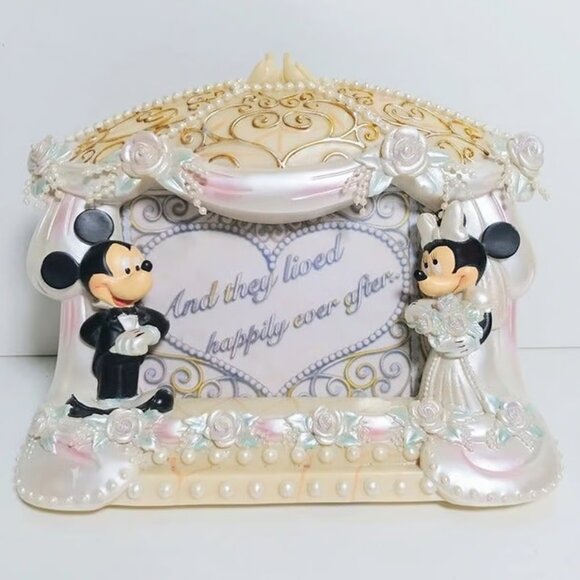 Disneyland Disney World Mickey Minnie Mouse Happy Every After Wedding Frame - Picture 1 of 5